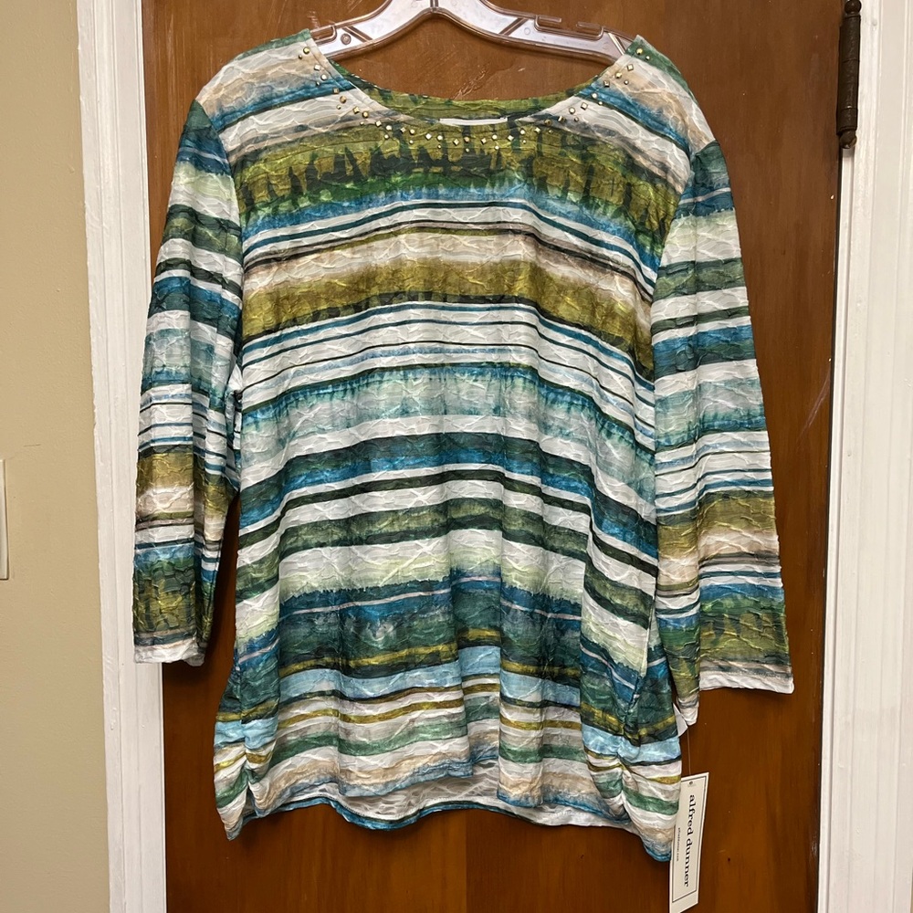 🆕Alfred Dunner New multi color stripe women’s  top XL
W3 - Picture 2 of 6